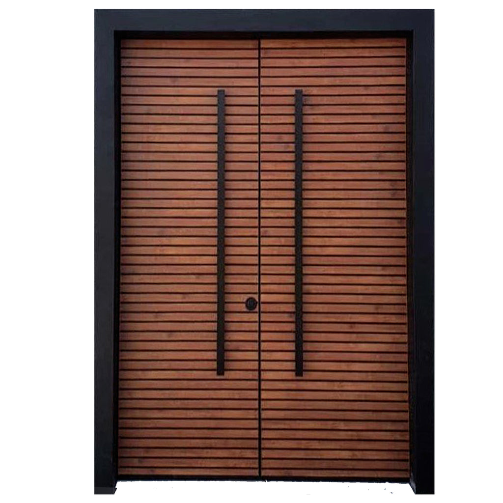 Multi-lock door with a wooden face